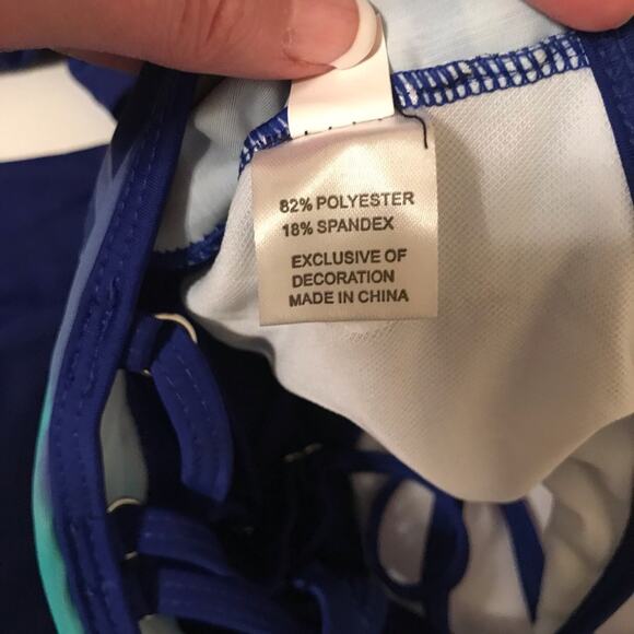 NWT Bow-not Rainbow Stripe Double Strap Tankini Set Swimsuit - Picture 8 of 10